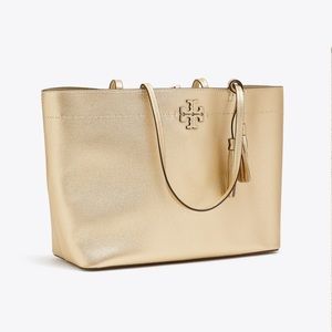Tory Burch McGraw Metallic gold tote